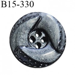 Bouton 15 mm pvc couleur gris 4 trous diamètre 15 mm épaisseur 4 mm prix à l'unité