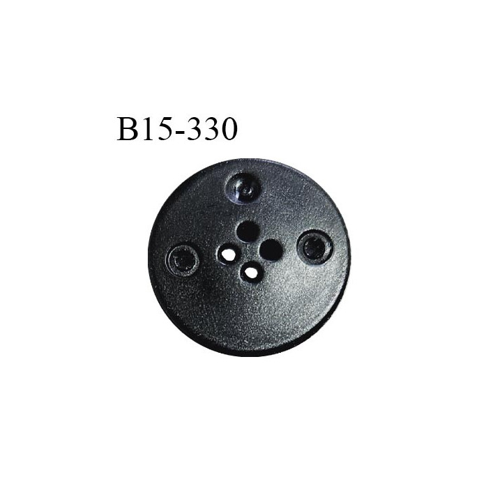 Bouton 15 mm pvc couleur gris 4 trous diamètre 15 mm épaisseur 4 mm prix à l'unité