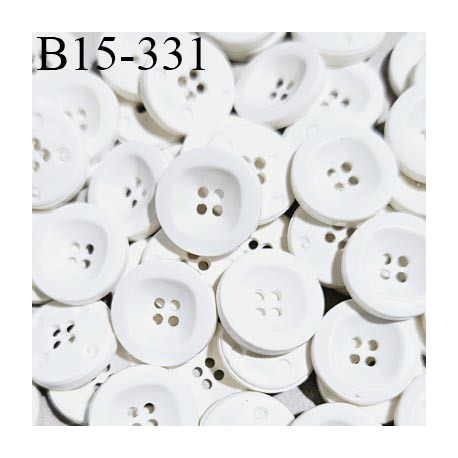 Bouton 15 mm pvc couleur naturel 4 trous diamètre 15 mm épaisseur 4 mm prix à l'unité