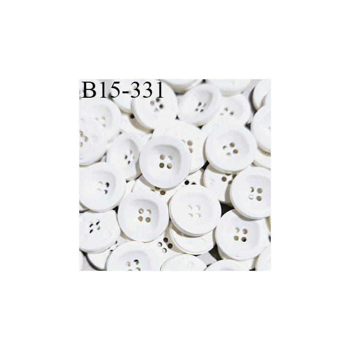 Bouton 15 mm pvc couleur naturel 4 trous diamètre 15 mm épaisseur 4 mm prix à l'unité