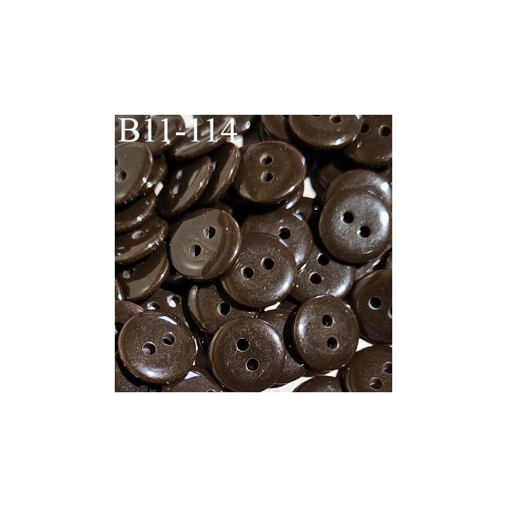 Bouton 11 mm en pvc couleur marron 2 trous diamètre 11 mm épaisseur 2 mm prix à la pièce