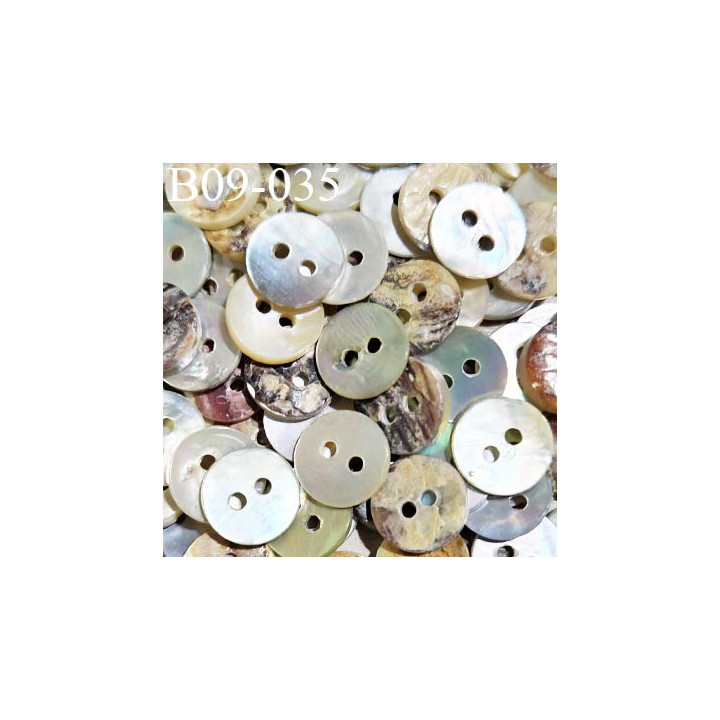 Bouton 9 mm nacre diamètre 9 mm épaisseur 1 mm prix à la pièce