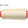 Cone fil 1000 m 100 % coton fil n° 80 haut de gamme soyeux couleur écru longueur du cone 1000 mètres bobiné en France