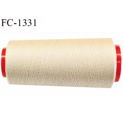 Cone fil 2000 m 100 % coton fil n° 80 haut de gamme soyeux couleur écru longueur du cone 2000 mètres bobiné en France
