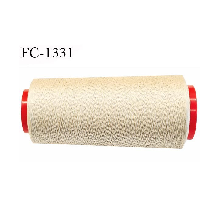 Cone fil 2000 m 100 % coton fil n° 80 haut de gamme soyeux couleur écru longueur du cone 2000 mètres bobiné en France
