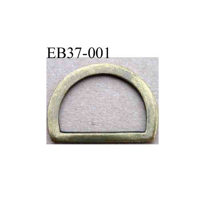 Boucle etrier anneau demi rond  métal style ancien  largeur extérieur 3.7 cm intérieur 2.9 cm  hauteur  2.8 cm