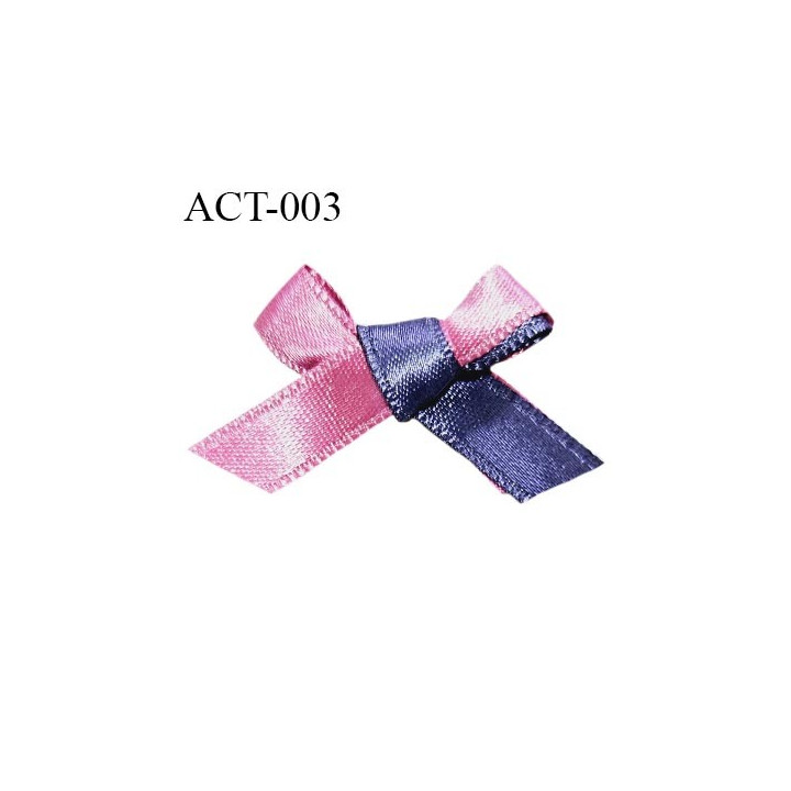 Noeud lingerie 30 mm haut de gamme en satin couleur rose et violet largeur 30 mm hauteur 22 mm prix à l'unité