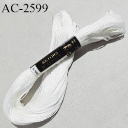 Echevette retors d'Alsace DMC haut de gamme 100% coton perlé grosseur moyenne n°5 couleur blanc prix pour une échevette