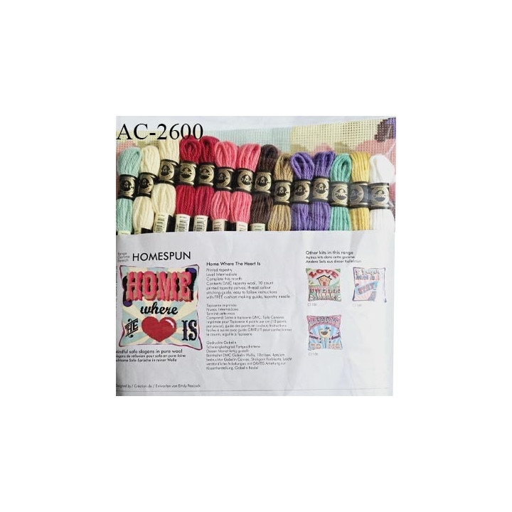 Kit de tapisserie "Home is where the heart is" 40 x 40 cm prix pour un kit