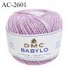 Pelote de fil à crochet fin DMC Babylo 100% coton couleur parme grosseur 20 pour crochet de 1,25 à 1,50 mm prix pour une pelote