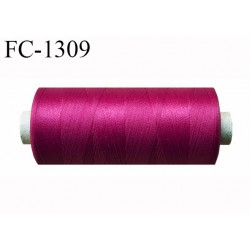 Bobine de fil 1000 m mousse polyester n° 110 polyester couleur fuschia foncé longueur 1000 mètres bobiné en France