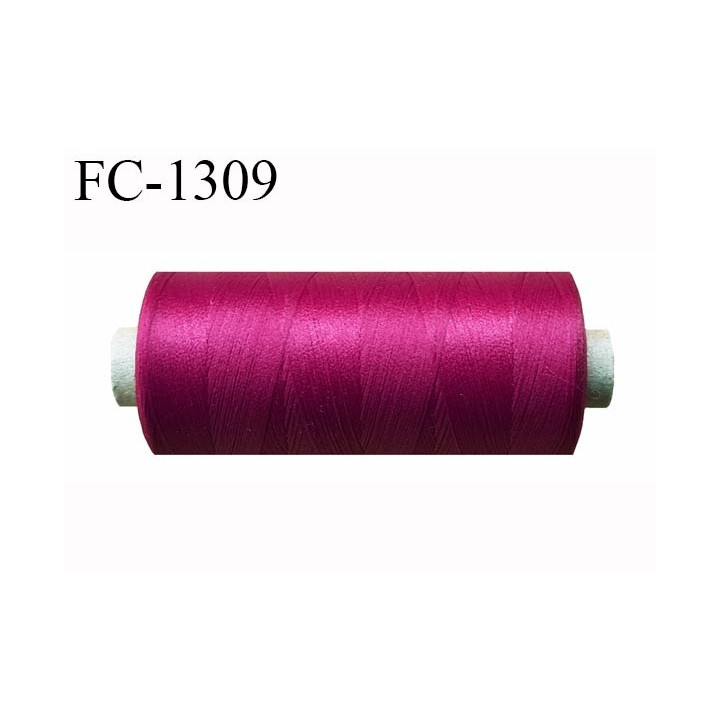 Bobine de fil 1000 m mousse polyester n° 110 polyester couleur fuschia foncé  longueur 1000  mètres bobiné en France