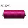 Bobine de fil 1000 m mousse polyester n° 110 polyester couleur fuschia foncé  longueur 1000  mètres bobiné en France