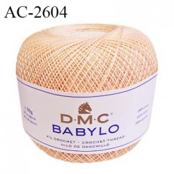 Pelote de fil à crochet fin DMC Babylo 100% coton couleur pêche grosseur 10 pour crochet de 1,5 à 1,75 mm prix pour une pelote