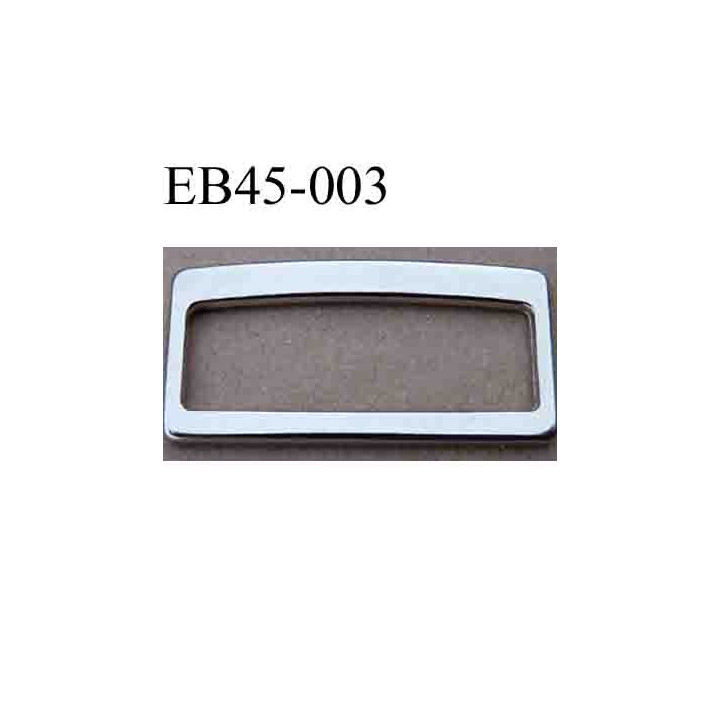 Boucle etrier rectangle en métal du nikel chromé argenté largeur extérieur 4.5 cm intér 4.1 cm hauteur extér 2.3 cm intér 1.4 cm