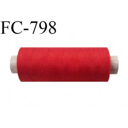 Bobine 150 m fil Polyester n° 120 couleur rouge longueur 150 mètres bobiné en France certifié oeko tex