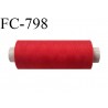 Bobine 150 m fil Polyester n° 120 couleur rouge longueur 150 mètres fil européen bobiné en France certifié oeko tex
