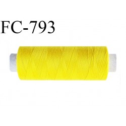 Bobine 150 m fil Polyester n° 120 couleur jaune longueur 150 mètres fil européen bobiné en France certifié oeko tex