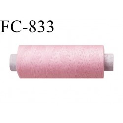 Bobine 150 m fil Polyester n° 120 couleur rose longueur 150 mètres bobiné en France certifié oeko tex