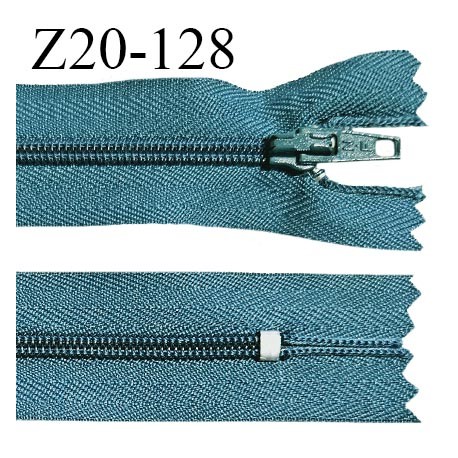 fermeture éclair longueur 20 cm couleur bleu non séparable zip nylon largeur 2.5 cm largeur de la glissière 4 mm