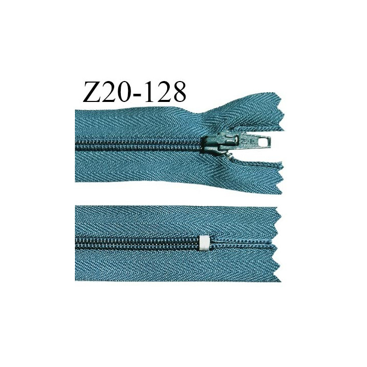 fermeture éclair longueur 20 cm couleur bleu non séparable zip nylon largeur 2.5 cm largeur de la glissière 4 mm