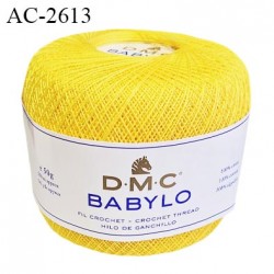 Pelote de fil à crochet fin DMC Babylo 100% coton couleur jaune grosseur 30 pour crochet de 1 à 1,25 mm prix pour une pelote
