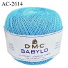 Pelote de fil à crochet fin DMC Babylo 100% coton couleur bleu grosseur 20 pour crochet de 1,25 à 1,50 mm prix pour une pelote