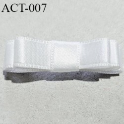 Noeud lingerie 30 mm haut de gamme en satin couleur blanc largeur 40 mm hauteur 10 mm prix à l'unité