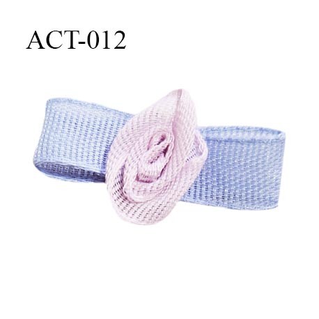 Noeud lingerie 25 mm haut de gamme en satin couleur bleu et rose largeur 25 mm hauteur 10 mm prix à l'unité