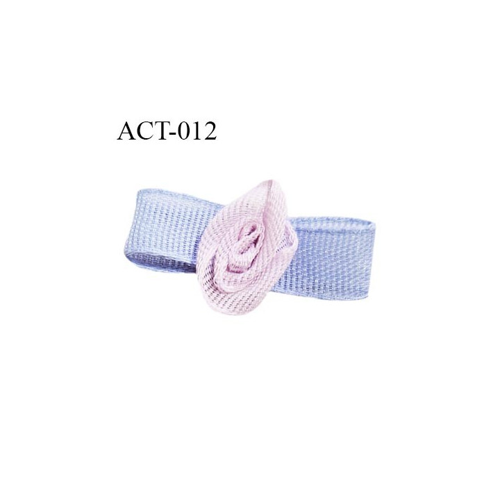 Noeud lingerie 25 mm haut de gamme en satin couleur bleu et rose largeur 25 mm hauteur 10 mm prix à l'unité