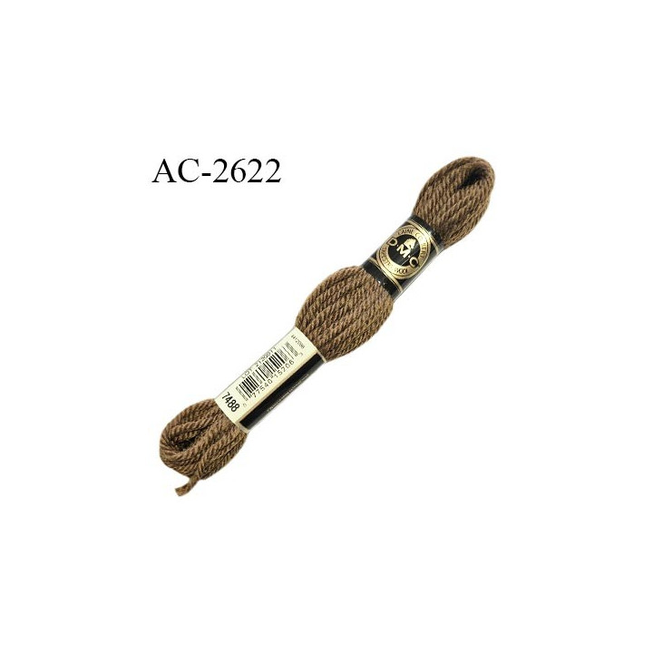 Echevette de laine Colbert DMC 100% pure laine vierge antimite couleur brun ou marron caramel prix pour une échevette