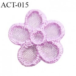 Décor ornement lingerie et autres en forme de fleur couleur parme diamètre 15 mm prix à la pièce