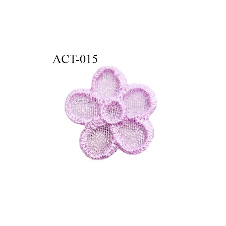Décor ornement lingerie et autres en forme de fleur couleur parme diamètre 15 mm prix à la pièce
