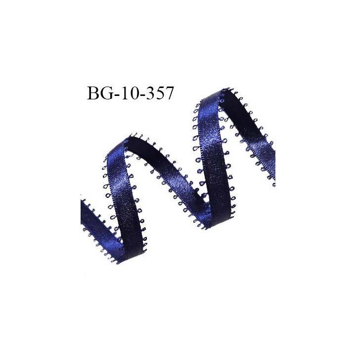 Galon ruban picot 10 mm satin couleur bleu marine brillant lumineux double face très solide largeur 10 mm