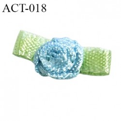 Noeud lingerie 15 mm haut de gamme en satin couleur vert et bleu largeur 15 mm hauteur 5 mm prix à l'unité