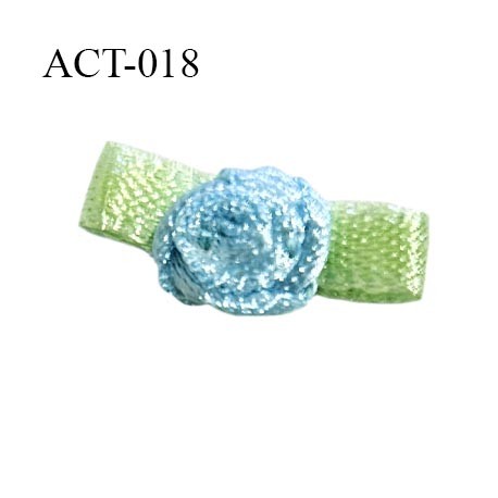Noeud lingerie 15 mm haut de gamme en satin couleur vert et bleu largeur 15 mm hauteur 5 mm prix à l'unité