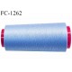 Cone de fil 1000 m mousse polyester n° 110 polyester couleur bleu longueur 1000 mètres bobiné en France