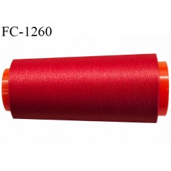 Cone of thread 1000 m polyester foam n° 110 polyester red color length 1000 meters reel in France