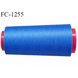 Cone de fil 1000 m mousse polyester n° 110 polyester couleur bleu longueur 1000  mètres bobiné en France