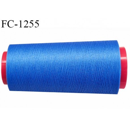 Cone de fil 1000 m mousse polyester n° 110 polyester couleur bleu longueur 1000 mètres bobiné en France