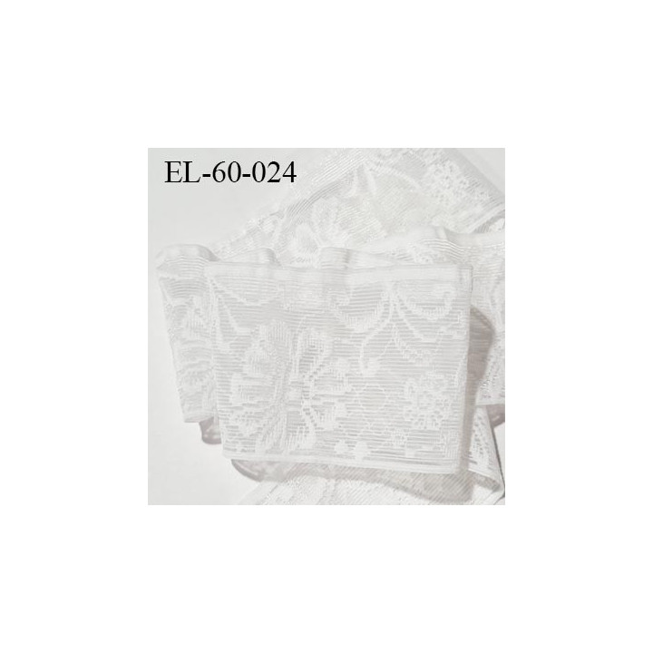 Elastique brodé 60 mm haut de gamme couleur naturel élastique fabriqué en France allongement +100% largeur 60 mm prix au mètre