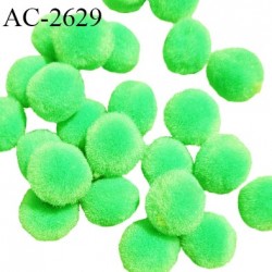 Pompon décor couleur vert fluo diamètre 15 mm prix à la pièce