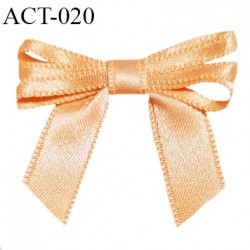 Noeud lingerie 40 mm haut de gamme en satin couleur orange abricot largeur 40 mm hauteur 35 mm prix à l'unité