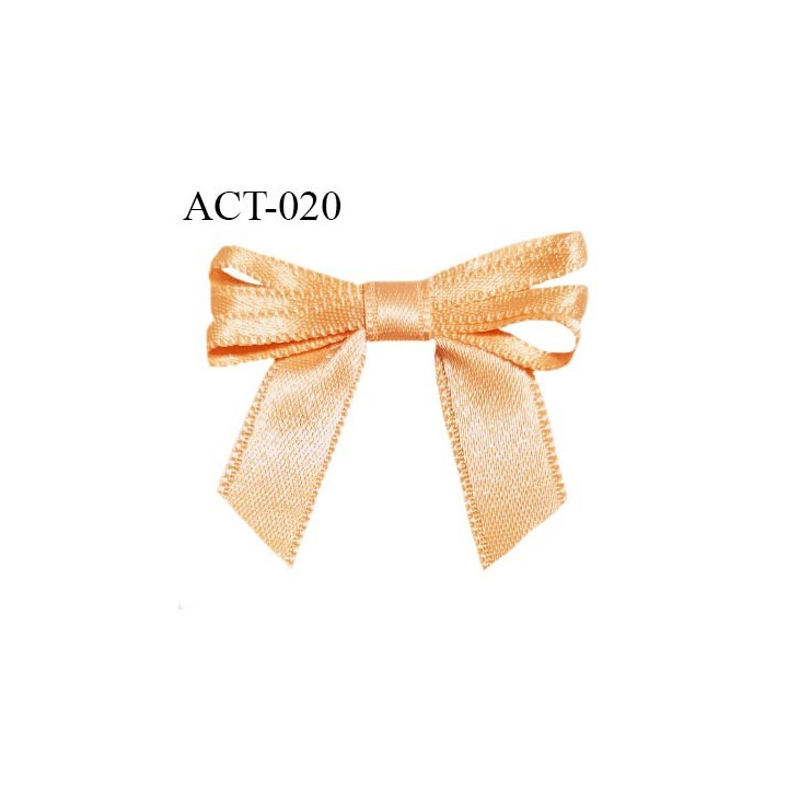 Noeud lingerie 40 mm haut de gamme en satin couleur orange abricot largeur 40 mm hauteur 35 mm prix à l'unité