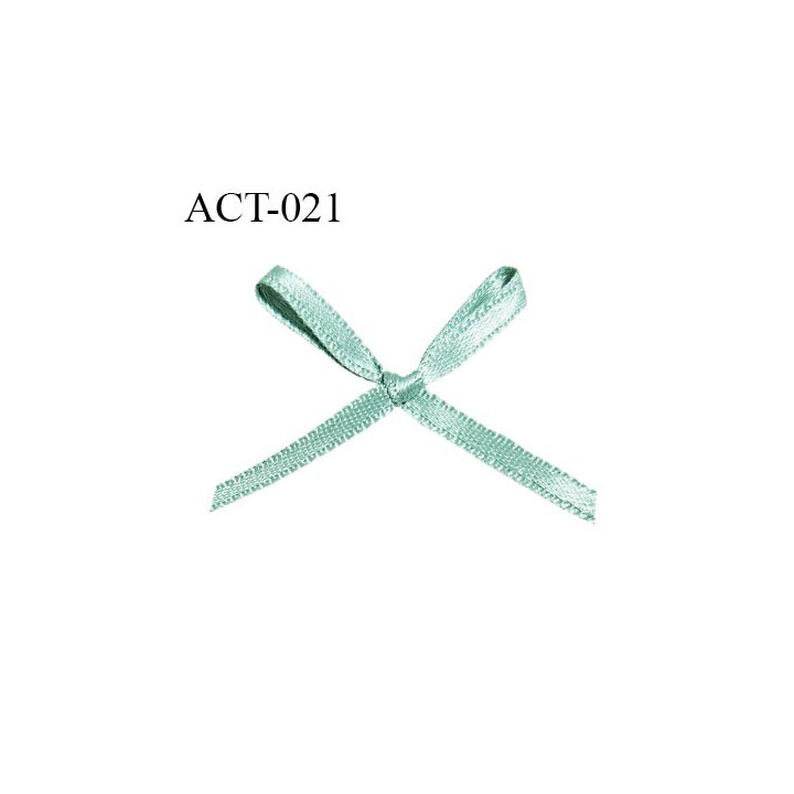 Noeud lingerie 25 mm haut de gamme en satin couleur vert d'eau largeur 25 mm hauteur 20 mm prix à l'unité