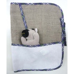 carnet de santé à broder avec peluche âne