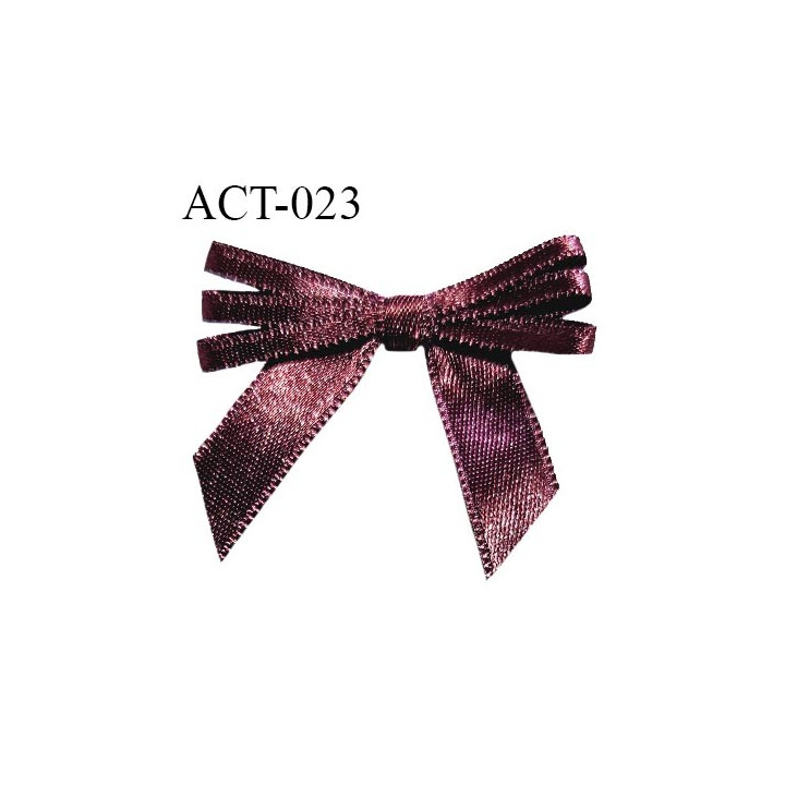 Noeud lingerie 40 mm haut de gamme en satin couleur bordeaux largeur 40 mm hauteur 35 mm prix à l'unité