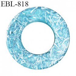 Anneau 15 mm en pvc bain et lingerie couleur bleu avec incrustations argentées diamètre intérieur 15 mm