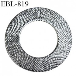Anneau 24 mm en métal argenté aspect tressé diamètre intérieur 24 mm diamètre extérieur 44 mm épaisseur 2 mm prix à l'unité