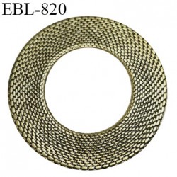 Anneau 24 mm en métal couleur laiton doré aspect tressé diamètre intérieur 24 mm diamètre extérieur 44 mm